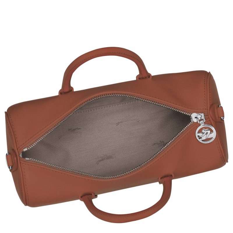Cognac Leather Bags Women Longchamp Daylong M Handbag Cognac - Leather - Image 5