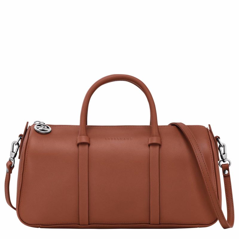 Cognac Leather Bags Women Longchamp Daylong M Handbag Cognac - Leather