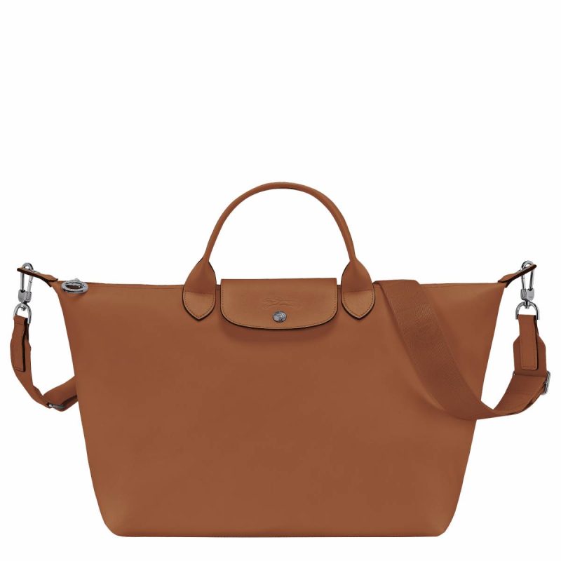 Cognac Women Leather Bags Longchamp Le Pliage Xtra L Handbag Cognac - Leather