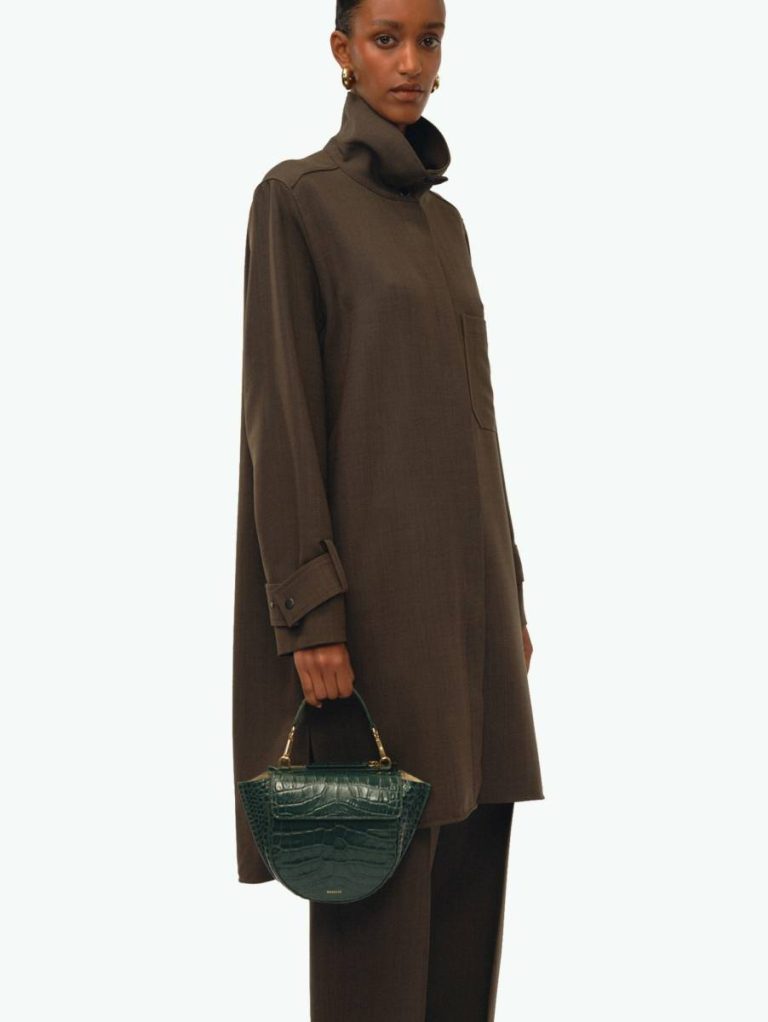 Crossbody Bags Women Wandler Hortensia Bag Mini - Olive Croco Olive Croco - Image 2