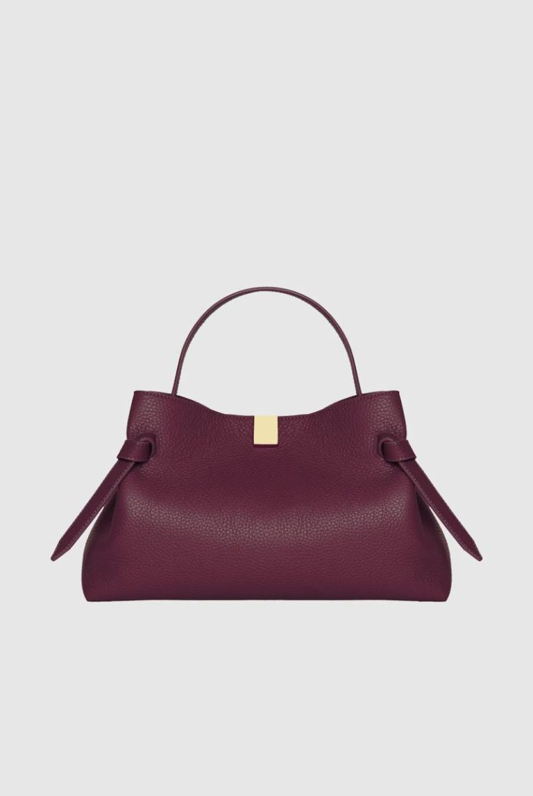 Crossbody Bags Women Wine Gyoza - Wine Pebble Grained Leather Yuzefi