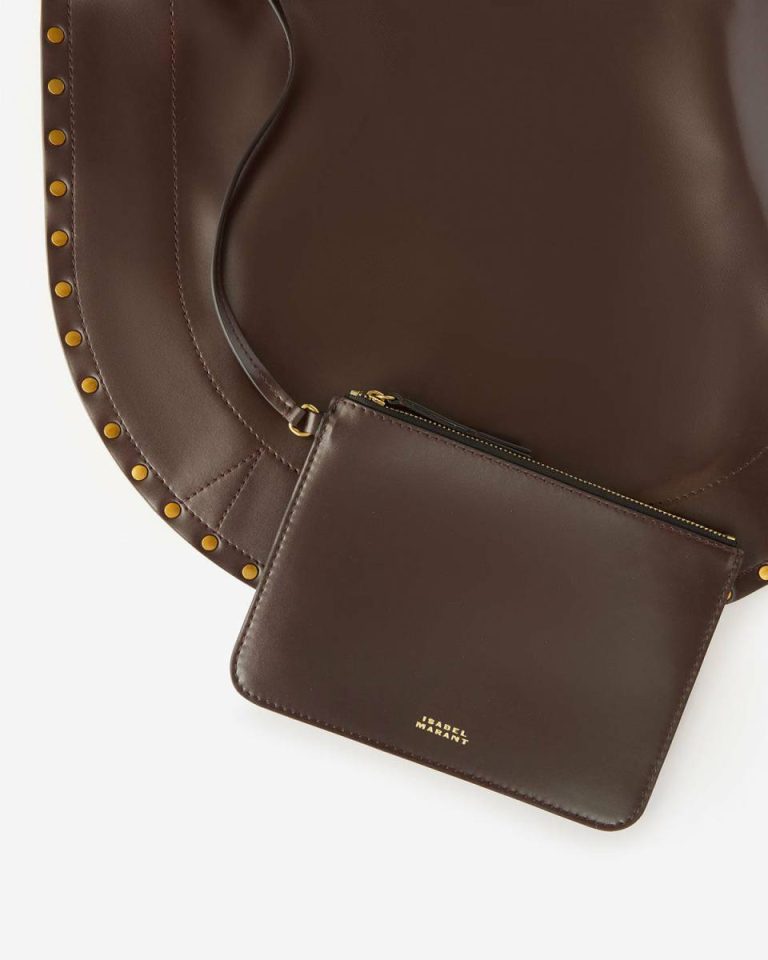 Dark Brown Oskan Hobo Soft Bag Shoulder Bags Women Isabel Marant - Image 3