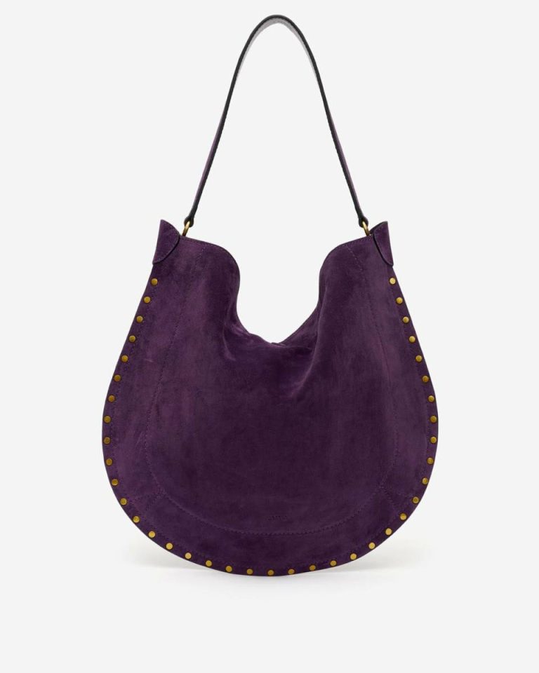 Dark Plum Isabel Marant Women Shoulder Bags Oskan Hobo Soft Bag
