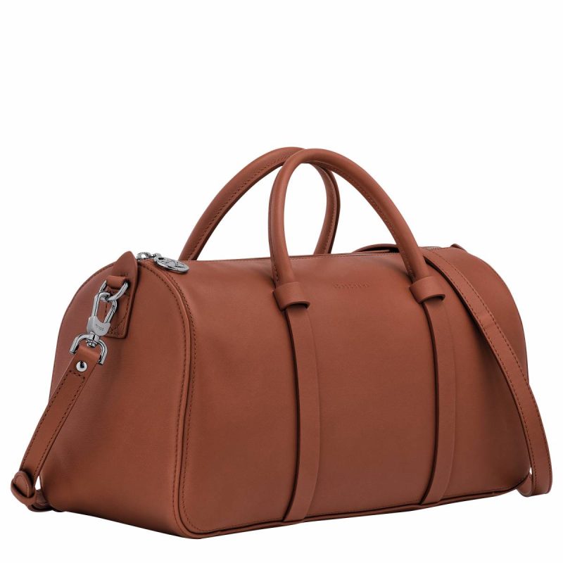 Daylong L Handbag Cognac - Leather Longchamp Cognac Women Leather Bags - Image 3