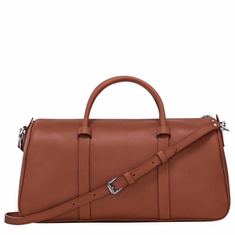 Daylong L Handbag Cognac - Leather Longchamp Cognac Women Leather Bags - Image 4