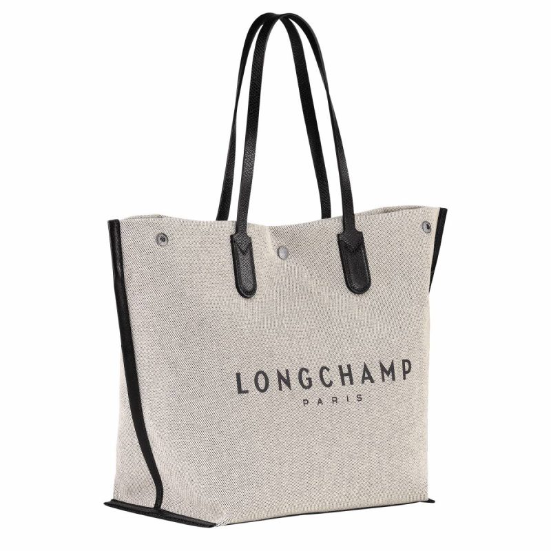 Ecru Essential L Tote Bag Ecru - Canvas Longchamp Shoulder Bags Women - Image 3