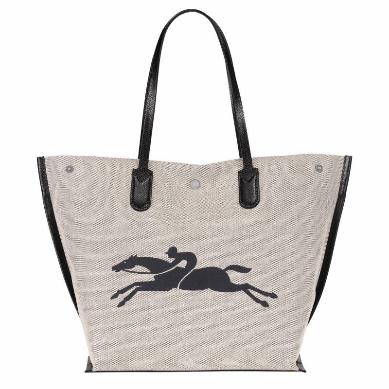 Ecru Essential L Tote Bag Ecru - Canvas Longchamp Shoulder Bags Women - Image 4