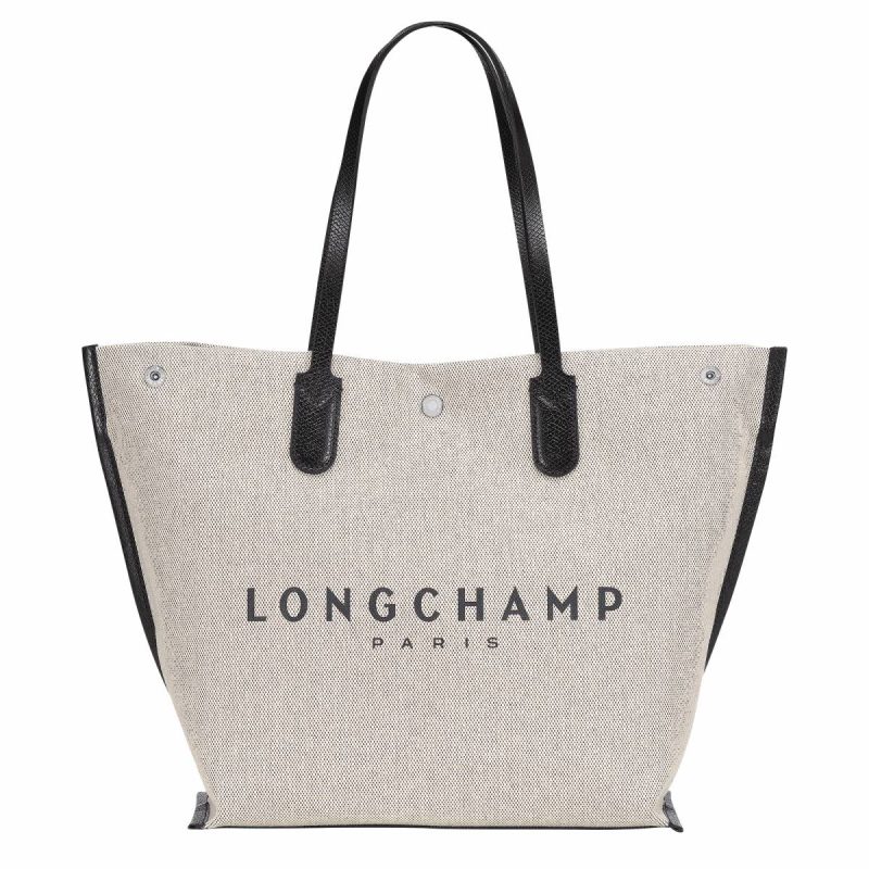 Ecru Essential L Tote Bag Ecru - Canvas Longchamp Shoulder Bags Women