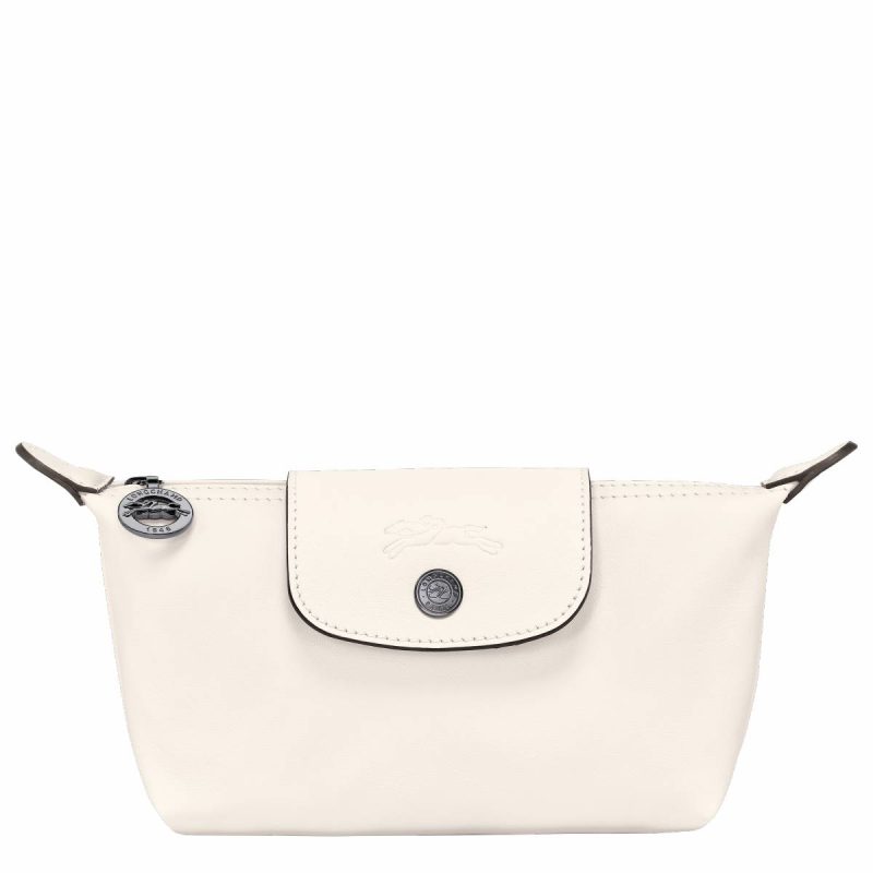 Ecru Longchamp Women Pouches & Cases Le Pliage Xtra Pouch Ecru - Leather