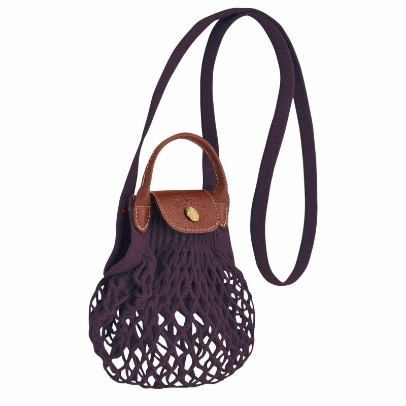 Eggplant Mini Bags Longchamp Women Le Pliage Filet Xs Mesh Bag Eggplant - Canvas - Image 3