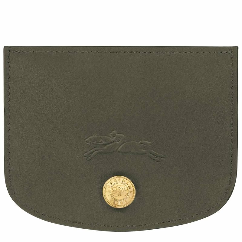 Épure Card Holder Khaki - Leather Cardholders & Coin Purses Khaki Longchamp Women