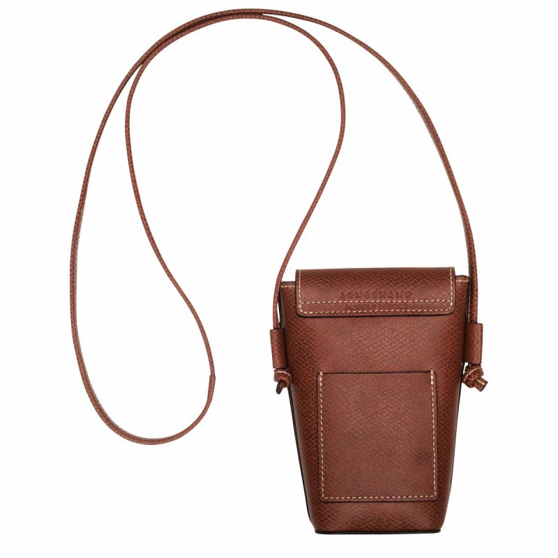 Épure Phone Case With Leather Lace Brown - Leather Brown Phone Cases Women Longchamp - Image 4