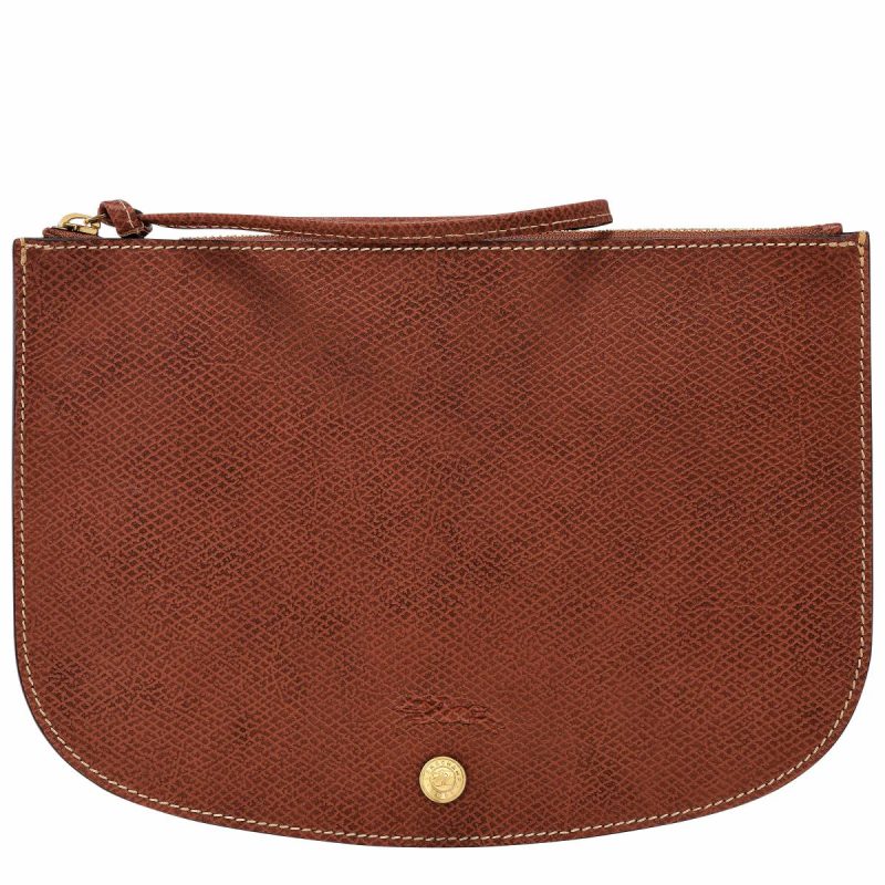 Épure Pouch Brown - Leather Brown Women Longchamp Pouches & Cases