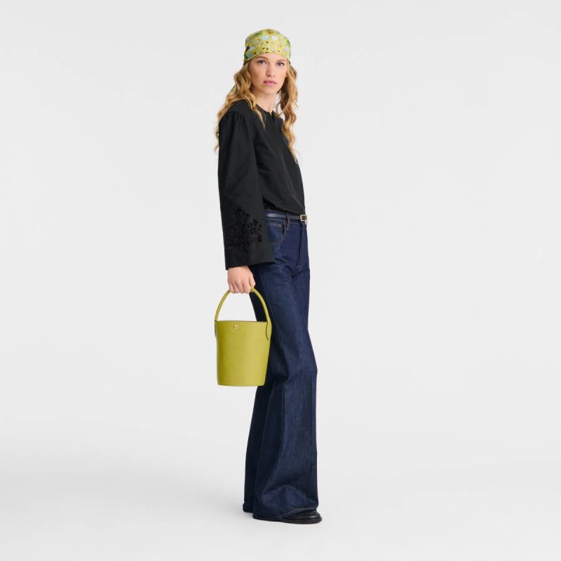 Épure S Bucket Bag Kiwi Green - Leather Longchamp Women Kiwi Green Leather Bags - Image 2