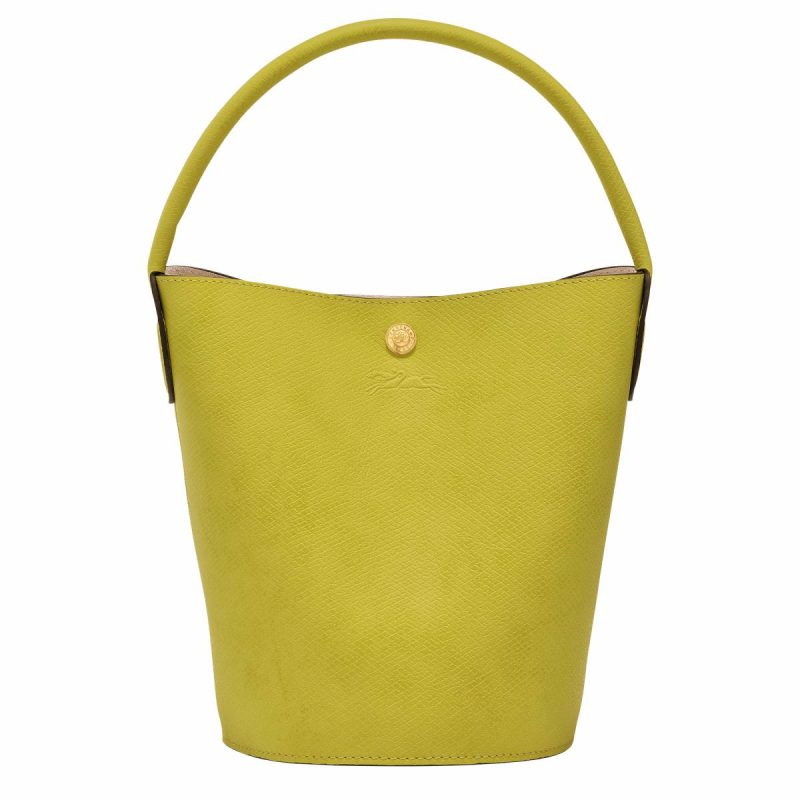 Épure S Bucket Bag Kiwi Green - Leather Longchamp Women Kiwi Green Leather Bags - Image 5