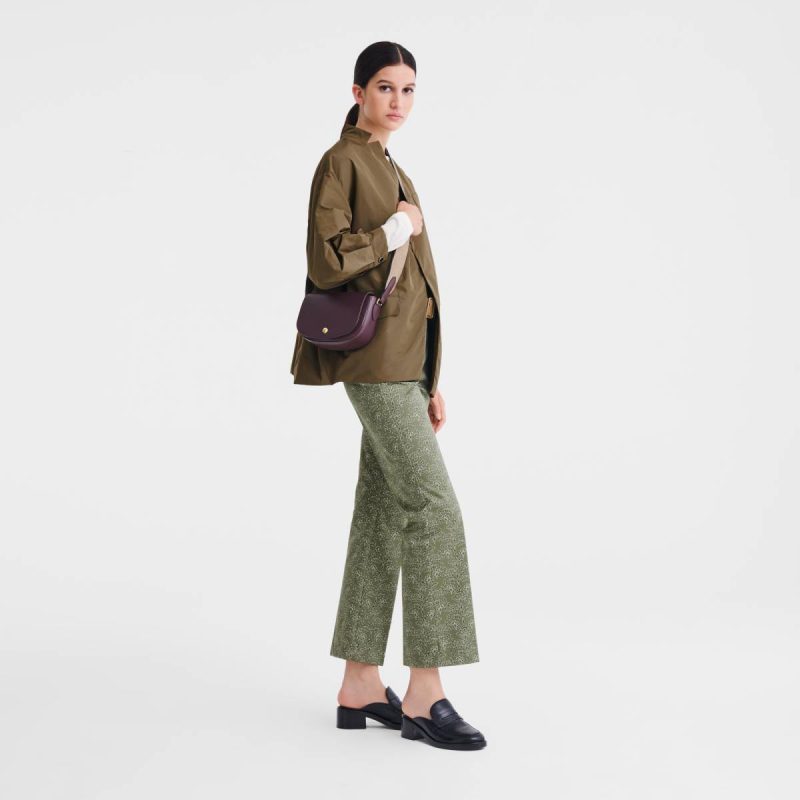 Épure S Crossbody Bag Eggplant - Leather Women Leather Bags Longchamp Eggplant - Image 2