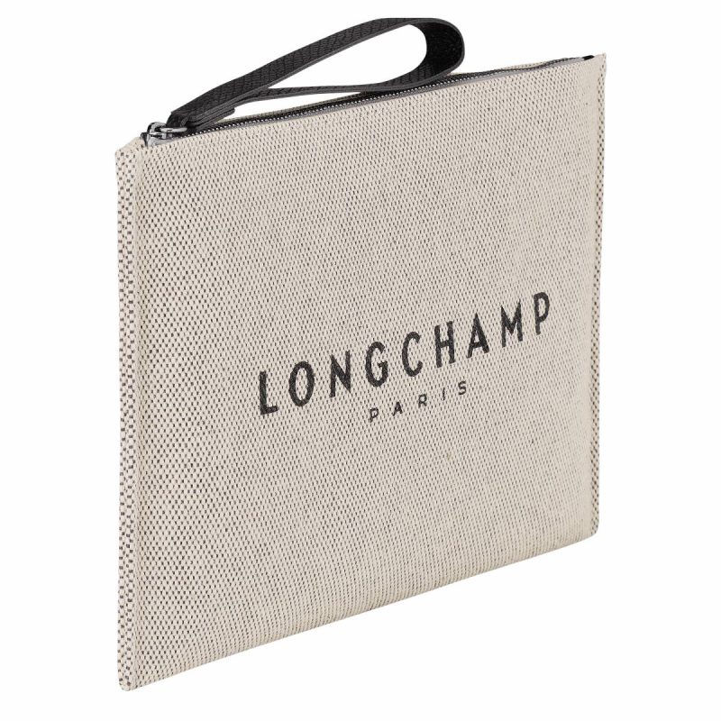 Essential Pouch Ecru - Canvas Longchamp Ecru Pouches & Cases Women - Image 3