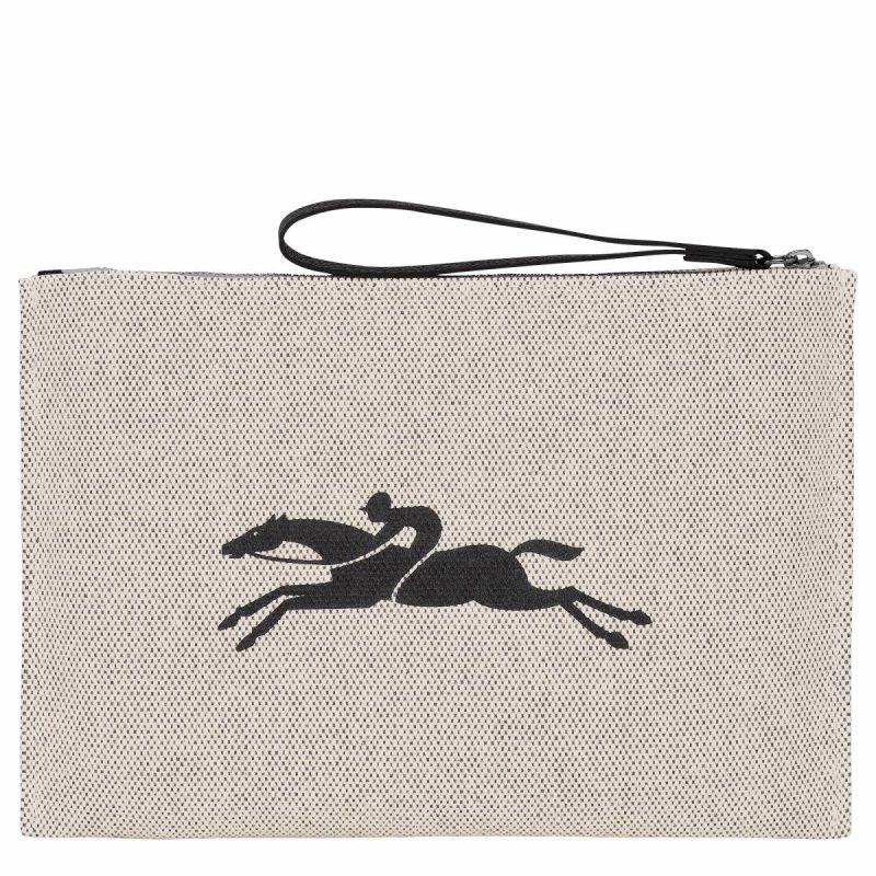 Essential Pouch Ecru - Canvas Longchamp Ecru Pouches & Cases Women - Image 4