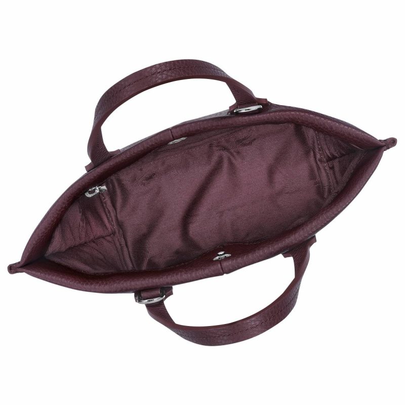 Essential Xs Handbag Eggplant - Leather Eggplant Leather Bags Longchamp Women - Image 5