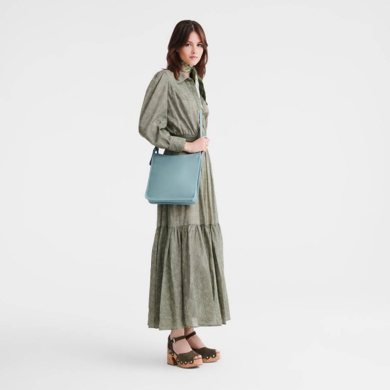 Eucalyptus Women Longchamp Leather Bags Le Foulonné M Crossbody Bag Eucalyptus - Leather - Image 2