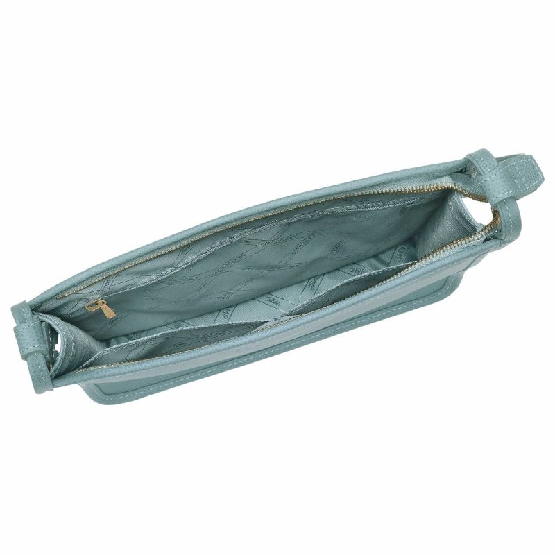 Eucalyptus Women Longchamp Leather Bags Le Foulonné M Crossbody Bag Eucalyptus - Leather - Image 5