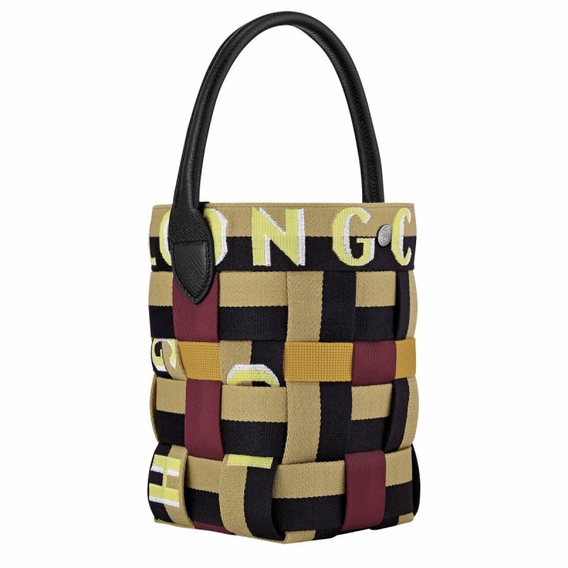 Ginger/Black Women Re-Play Xs Bucket Bag Ginger/Black - Canvas Mini Bags Longchamp - Image 3