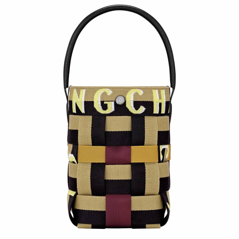 Ginger/Black Women Re-Play Xs Bucket Bag Ginger/Black - Canvas Mini Bags Longchamp