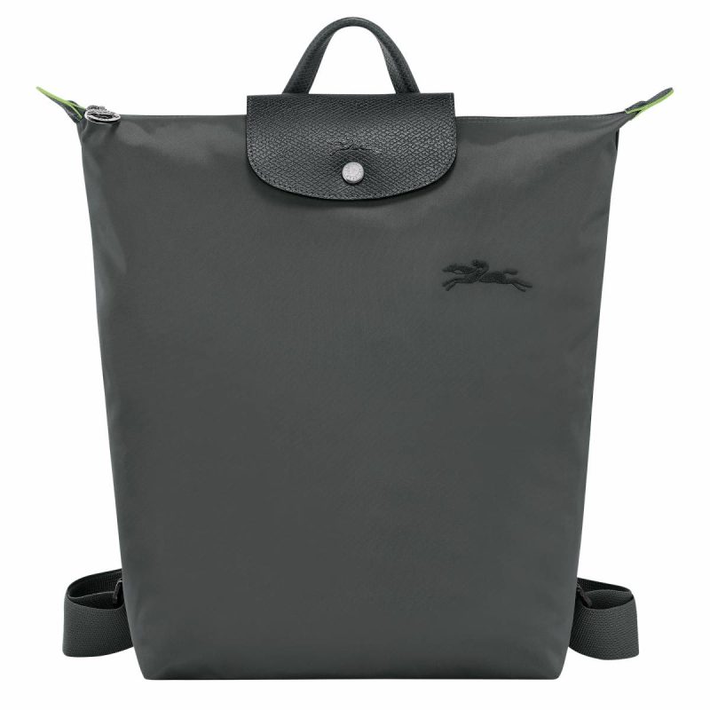 Graphite Longchamp Women Backpacks Le Pliage Green M Backpack Graphite - Canvas