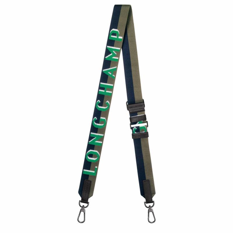 Green Shoulder Straps Longchamp Shadow Shoulder Strap Green - Canvas Women