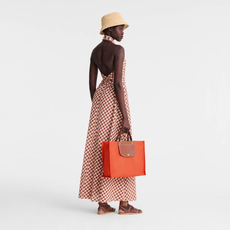 Handbags Paprika Cabas Longchamp L Tote Bag Carrot - Canvas Women - Image 2