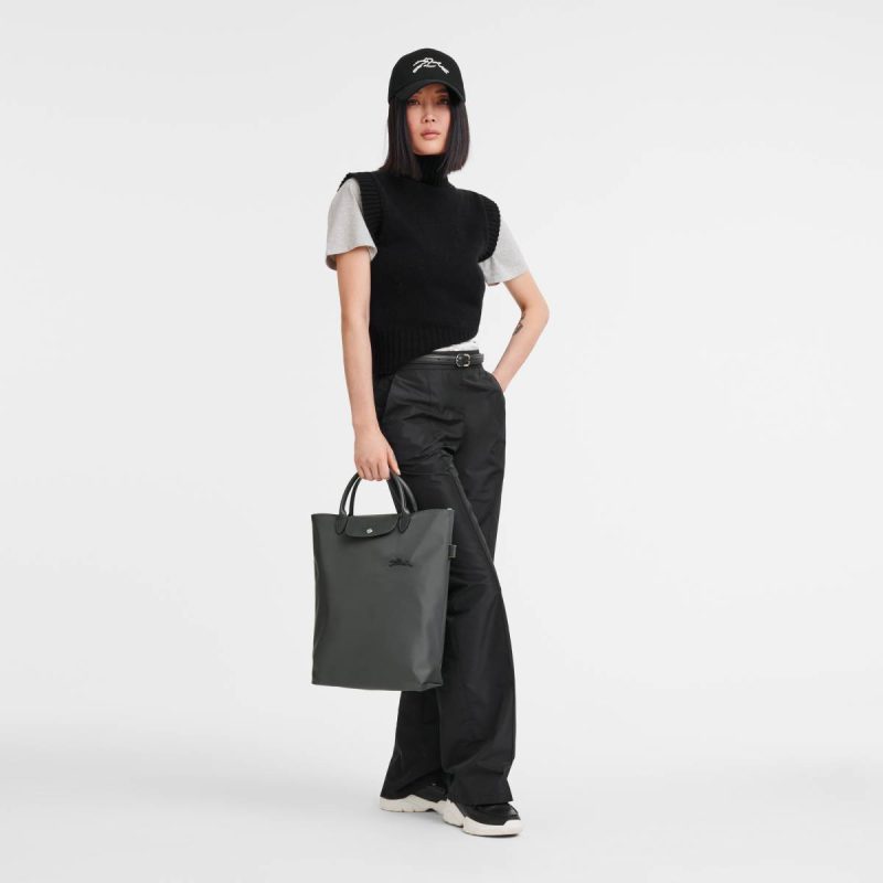 Handbags Women Le Pliage Green M Tote Bag Graphite - Canvas Graphite Longchamp - Image 2