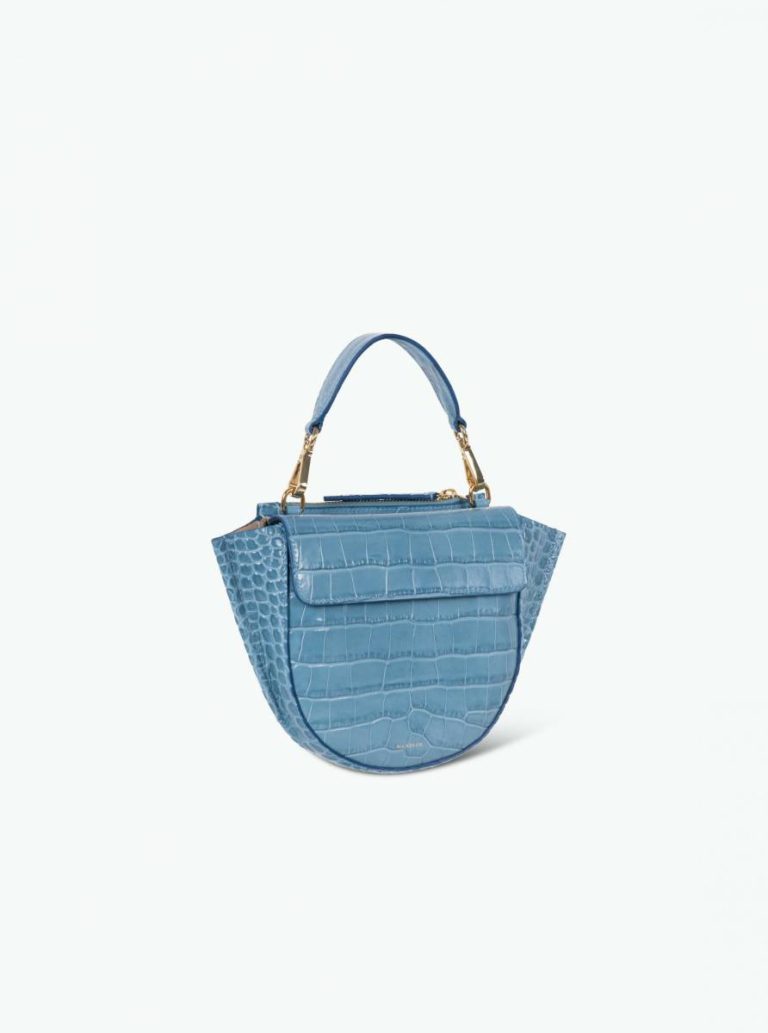 Hortensia Bag Mini - Sky Croco Women Wandler Sky Croco Crossbody Bags - Image 4