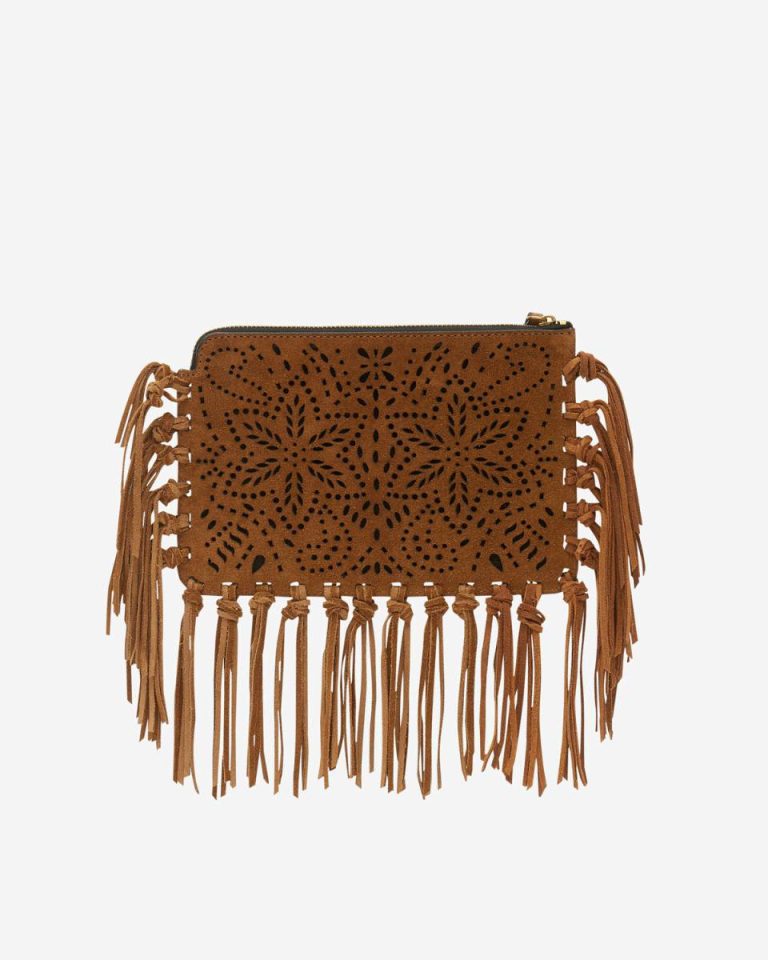 Isabel Marant Flat Pouch Clutch Women Clutches & Small Leather Goods Cognac - Image 2