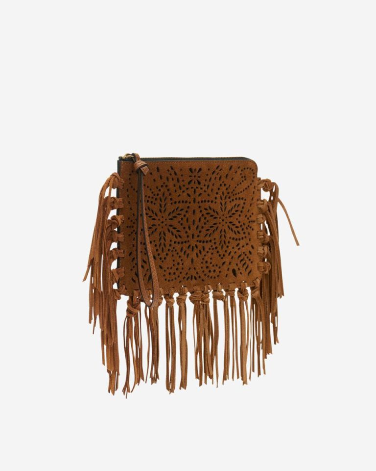 Isabel Marant Flat Pouch Clutch Women Clutches & Small Leather Goods Cognac