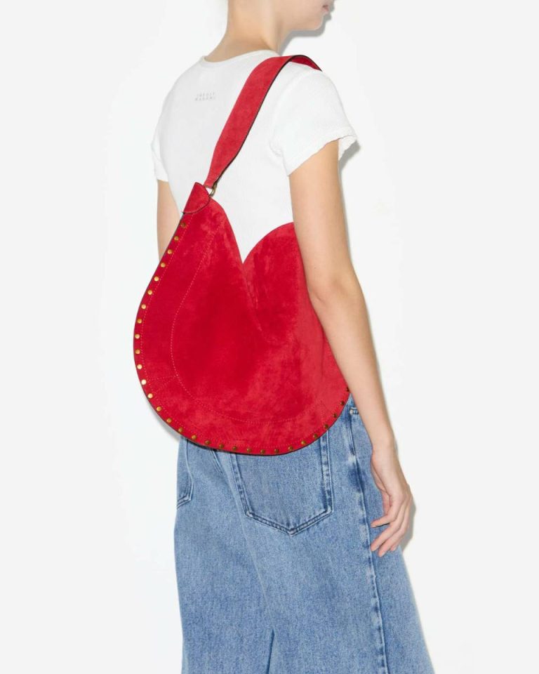 Isabel Marant Women Scarlet Red Oskan Hobo Soft Bag Shoulder Bags - Image 3