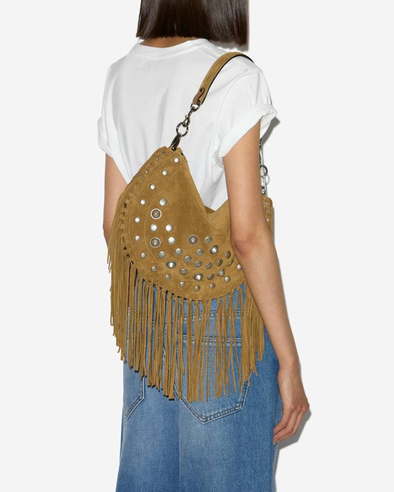 Isabel Marant Women Taupe Oskan Soft Zipped Bag Crossbody Bags - Image 4