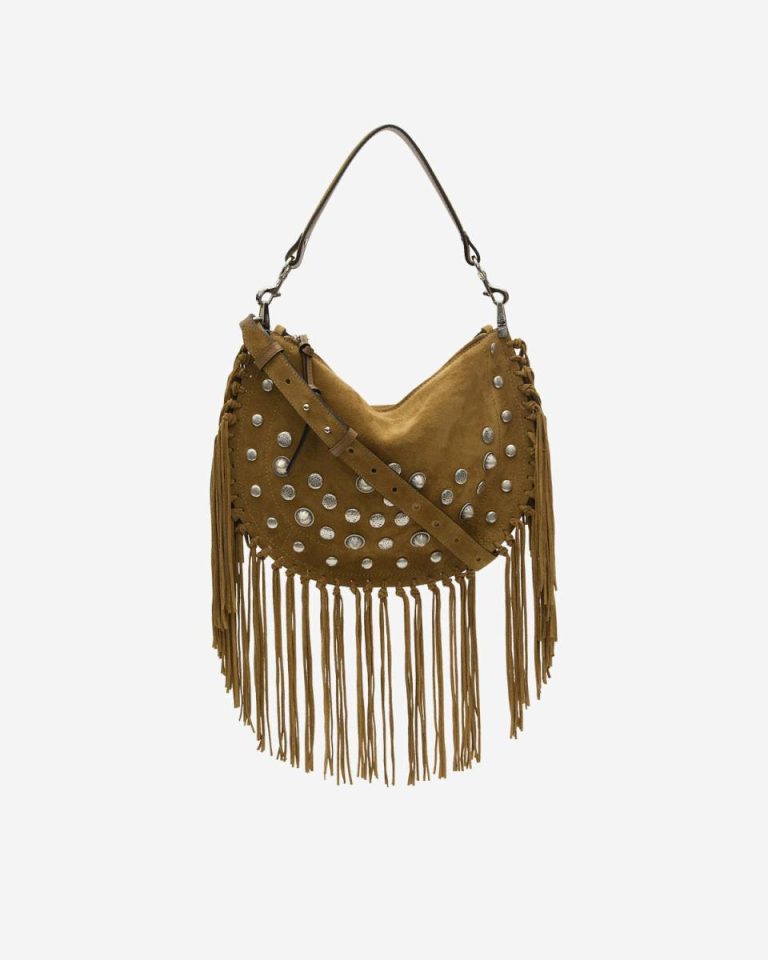 Isabel Marant Women Taupe Oskan Soft Zipped Bag Crossbody Bags