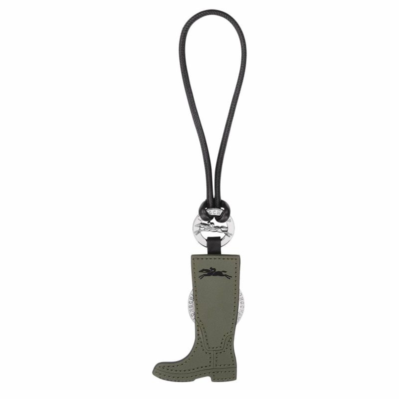 Keyrings Women Khaki Longchamp Longcharm Keyring Khaki - Leather