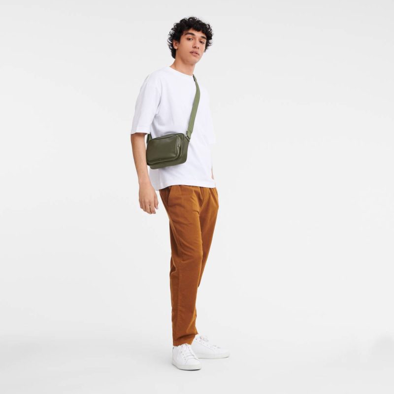Khaki Le Foulonné S Camera Bag Khaki - Leather Leather Bags Men Longchamp - Image 2