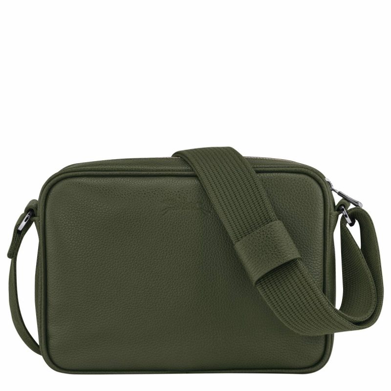 Khaki Le Foulonné S Camera Bag Khaki - Leather Leather Bags Men Longchamp - Image 4