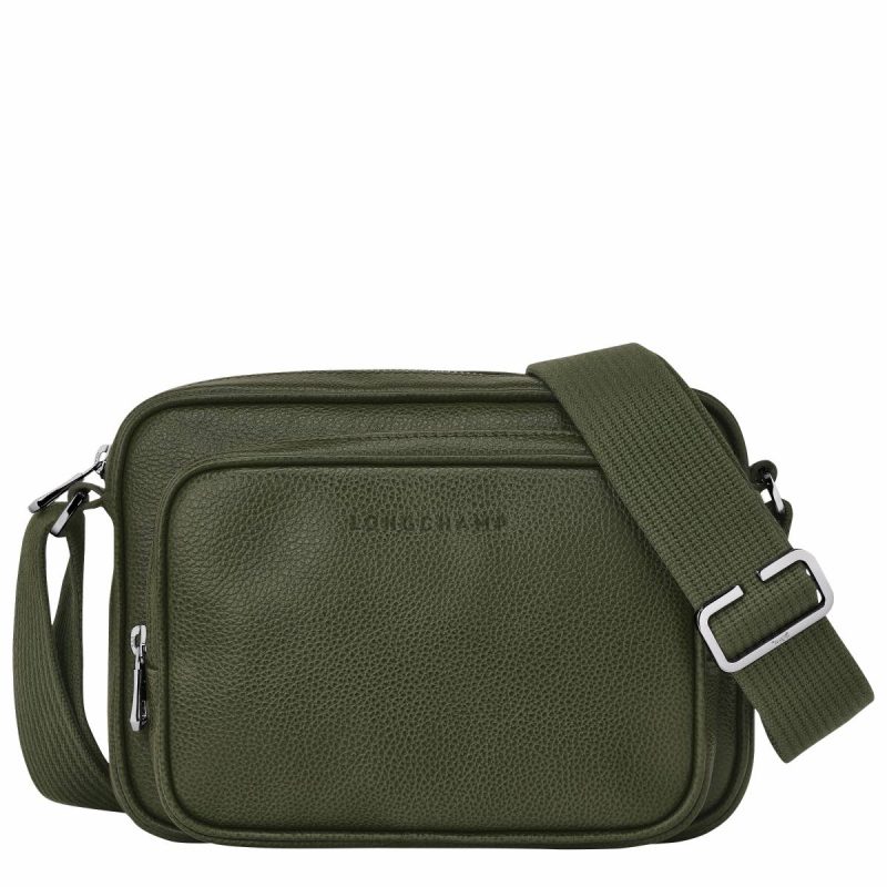 Khaki Le Foulonné S Camera Bag Khaki - Leather Leather Bags Men Longchamp