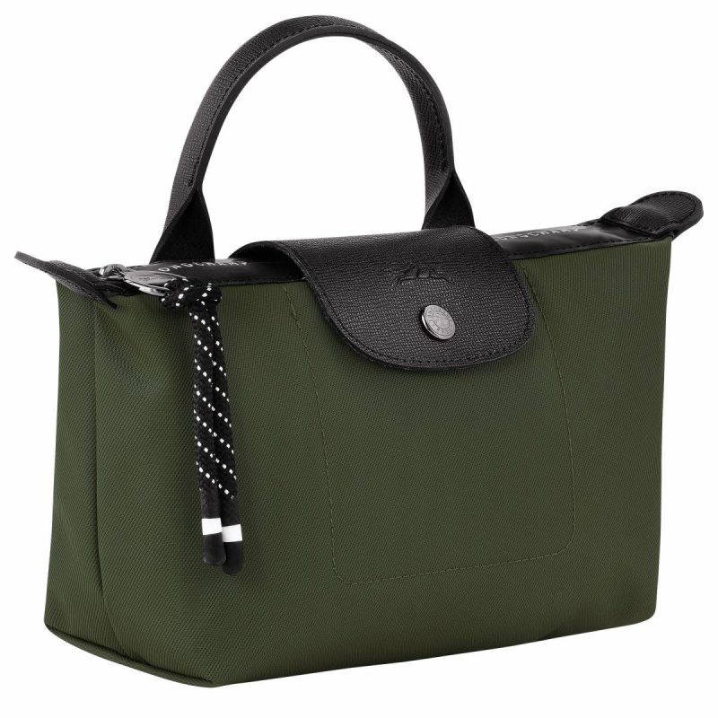 Khaki Le Pliage Energy Pouch Khaki - Recycled Canvas Women Longchamp Pouches & Cases - Image 2