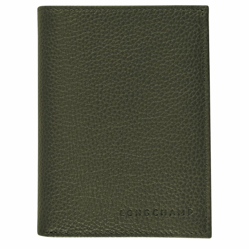 Khaki Wallets Longchamp Women Le Foulonné Wallet Khaki - Leather