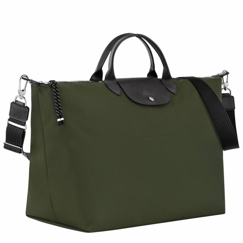 Khaki Women Le Pliage Energy L Travel Bag Khaki - Recycled Canvas Travel Bags Longchamp - Image 2