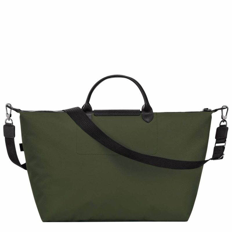 Khaki Women Le Pliage Energy L Travel Bag Khaki - Recycled Canvas Travel Bags Longchamp - Image 3