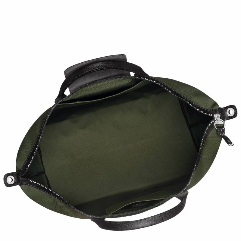 Khaki Women Le Pliage Energy L Travel Bag Khaki - Recycled Canvas Travel Bags Longchamp - Image 4