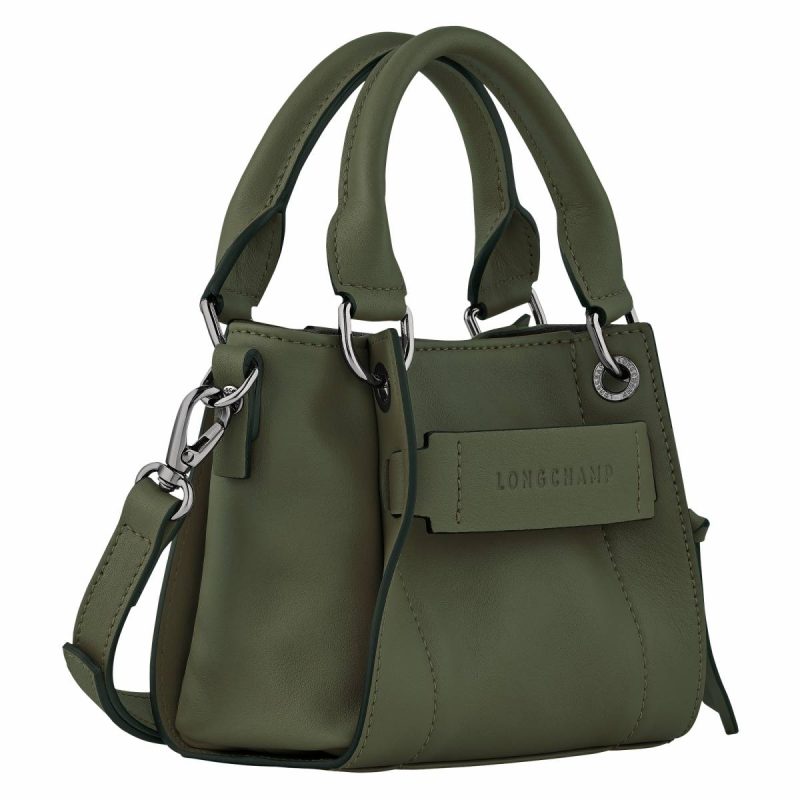Khaki Women Leather Bags Longchamp 3D Xs Handbag Khaki - Leather - Image 2