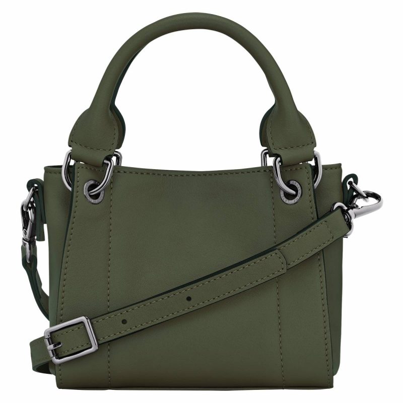 Khaki Women Leather Bags Longchamp 3D Xs Handbag Khaki - Leather - Image 3