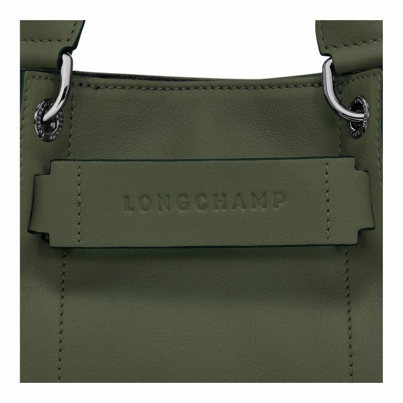 Khaki Women Leather Bags Longchamp 3D Xs Handbag Khaki - Leather - Image 5