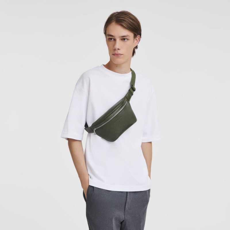 Khaki Women Longchamp Le Foulonné M Belt Bag Khaki - Leather Leather Bags - Image 2